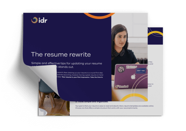 Front cover of resume rewrite white paper