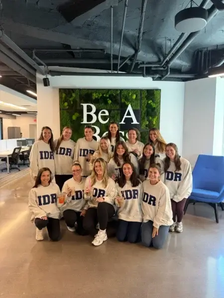 Big group of IDR's Nashville IT staffing team in their matching IDR sweatshirts