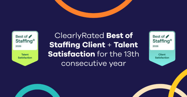 ClearlyRated Best of Staffing Client + Talent Satisfaction for the 13th consecutive year